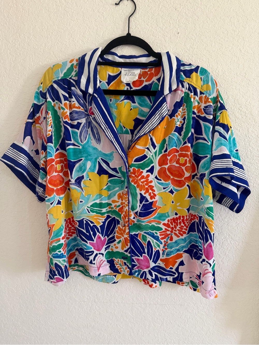 Anthropologie Sisters Gulassa Whimsy Floral Pajama Blouse Top